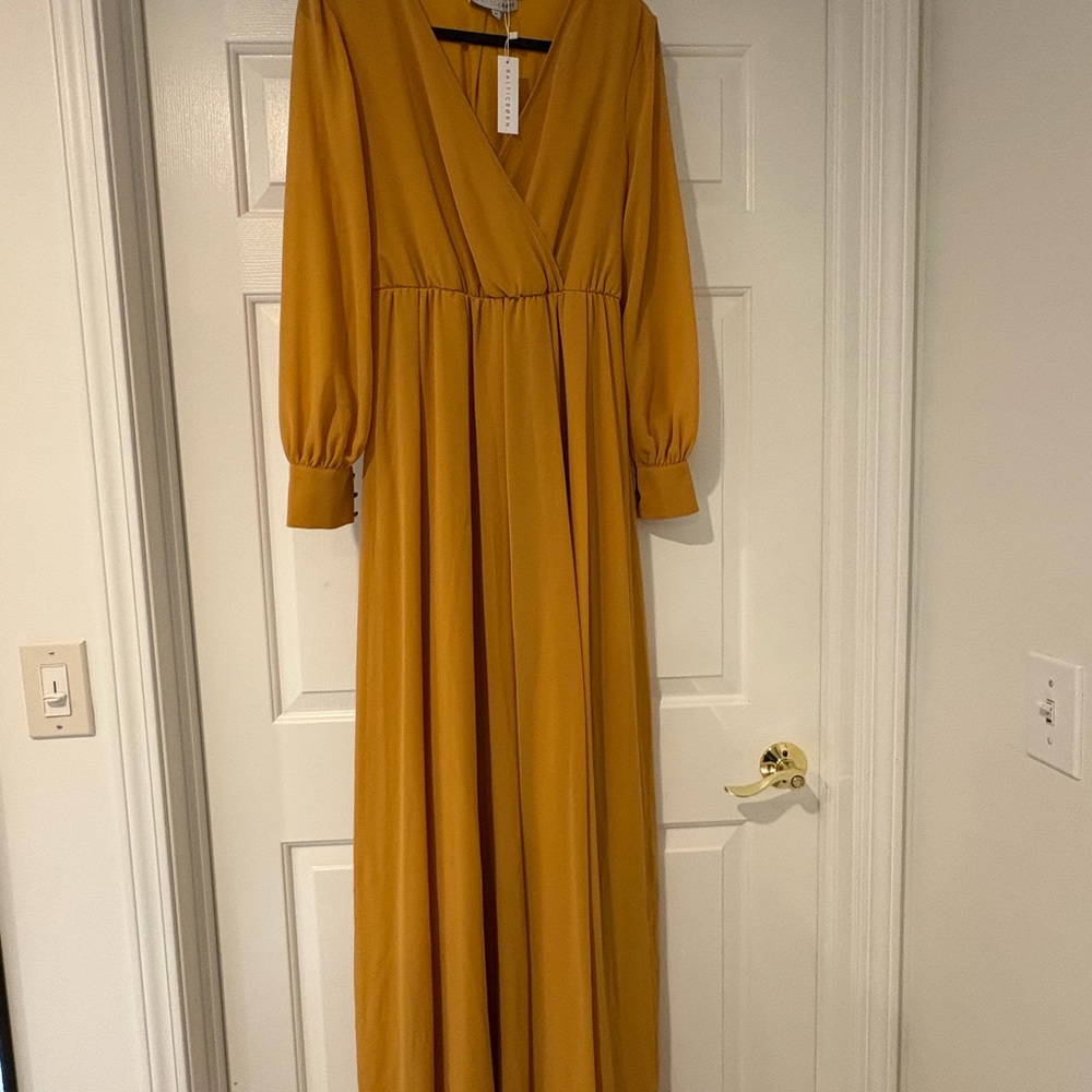 Elegant Mustard Maxi Dress